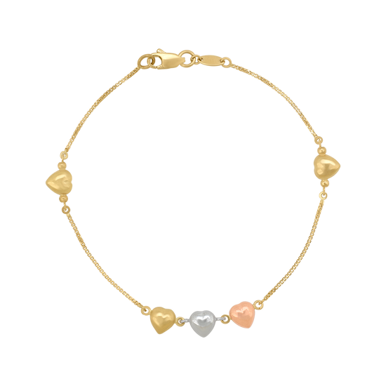 Pulsera Corazones oro florentino | Bo&Co