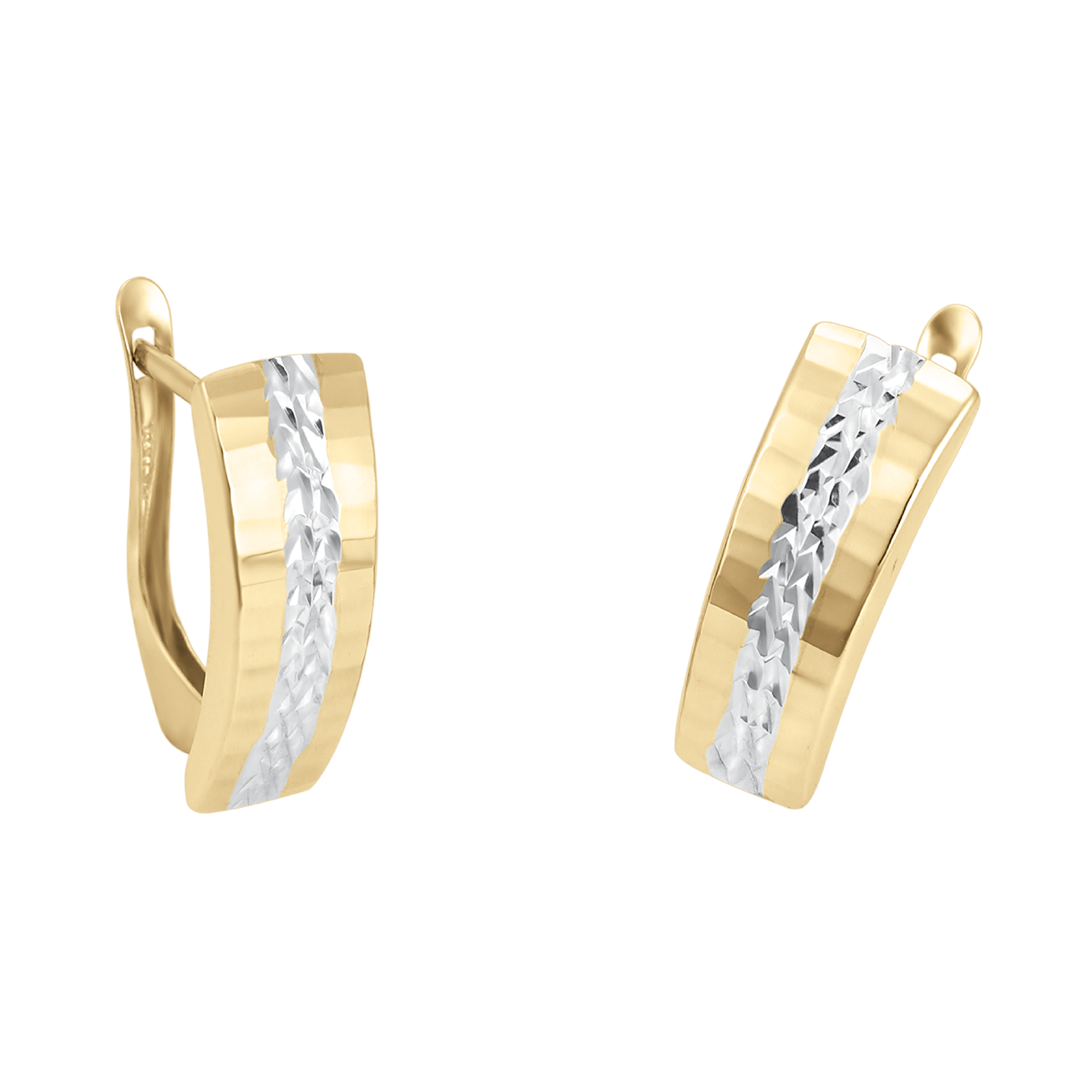 Aretes oro blanco texturizado