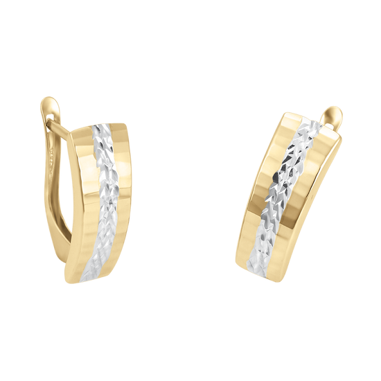 Aretes oro blanco texturizado