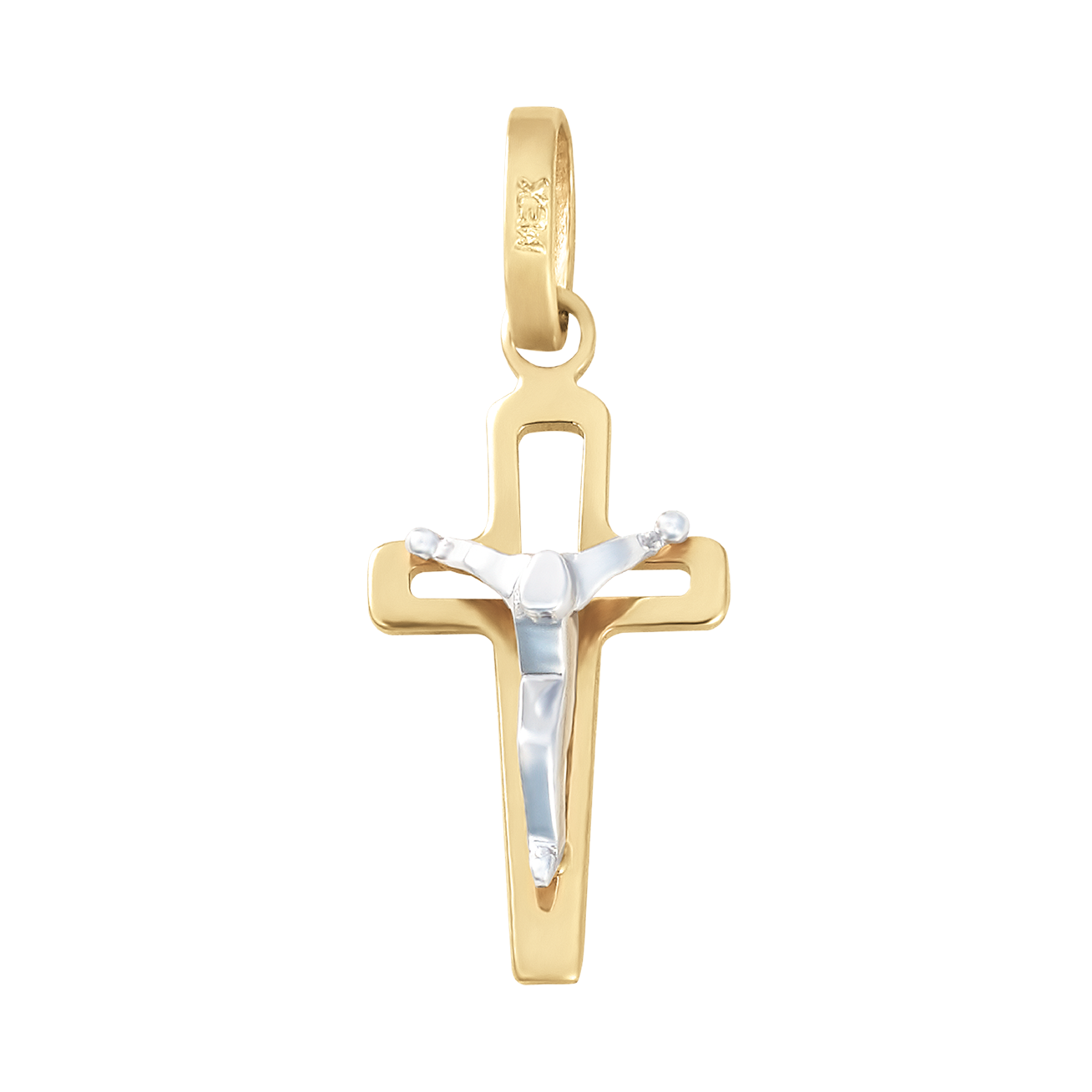 Dije Cruz con Cristo oro 14k