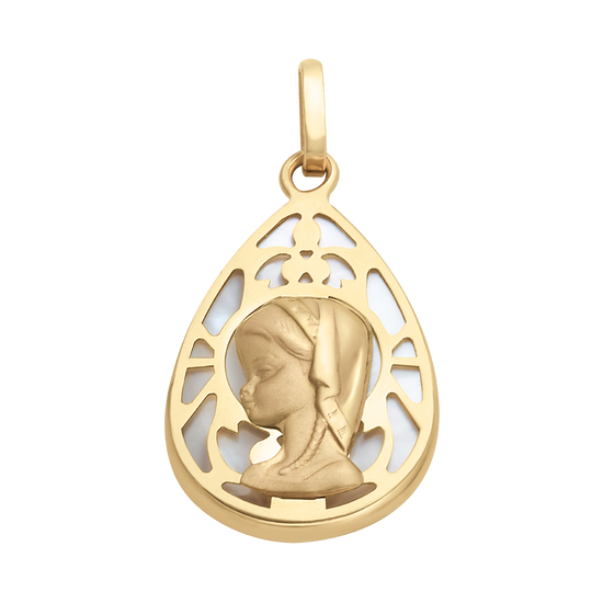 Medalla madona con madre perla