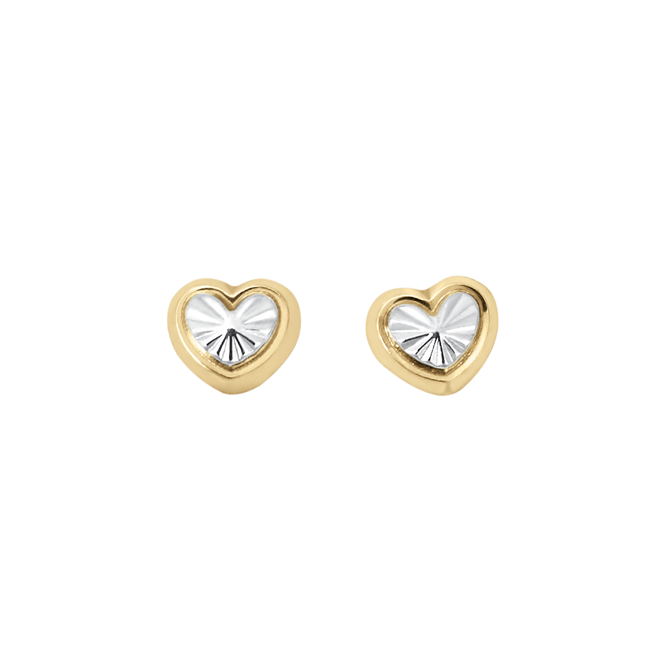 Broqueles de corazón con oro texturizado