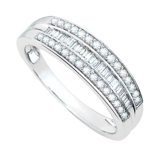 Churumbela con diamantes corte brillante y baguette