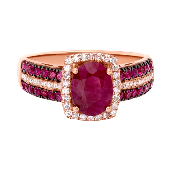 Anillo oro rosa, rubí y diamantes | Bo&Co