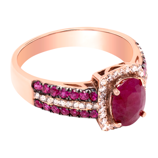 Anillo oro rosa, rubí y diamantes | Bo&Co