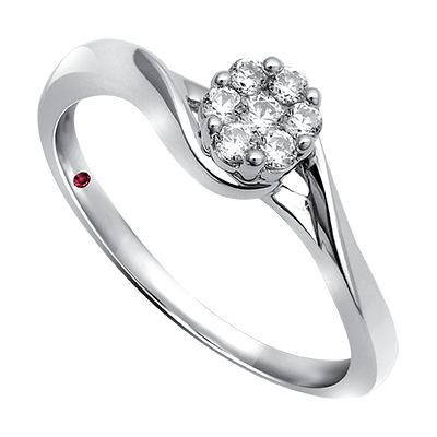 Anillo Solitario Flower