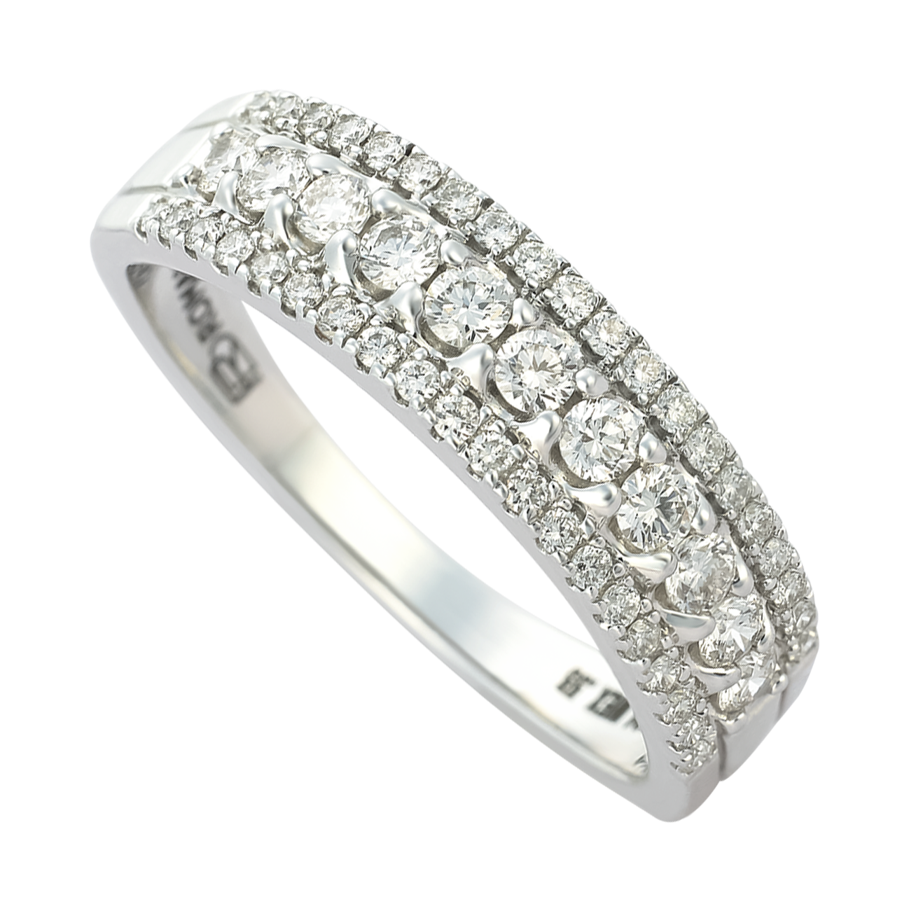 Churumbela oro blanco con 55 puntos de diamante